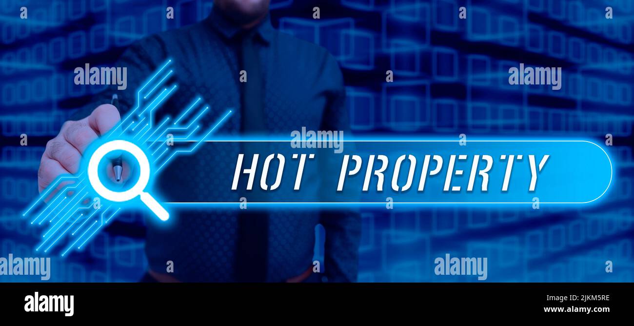 Text sign showing Hot Property. Business idea Something which is sought after or is Heavily