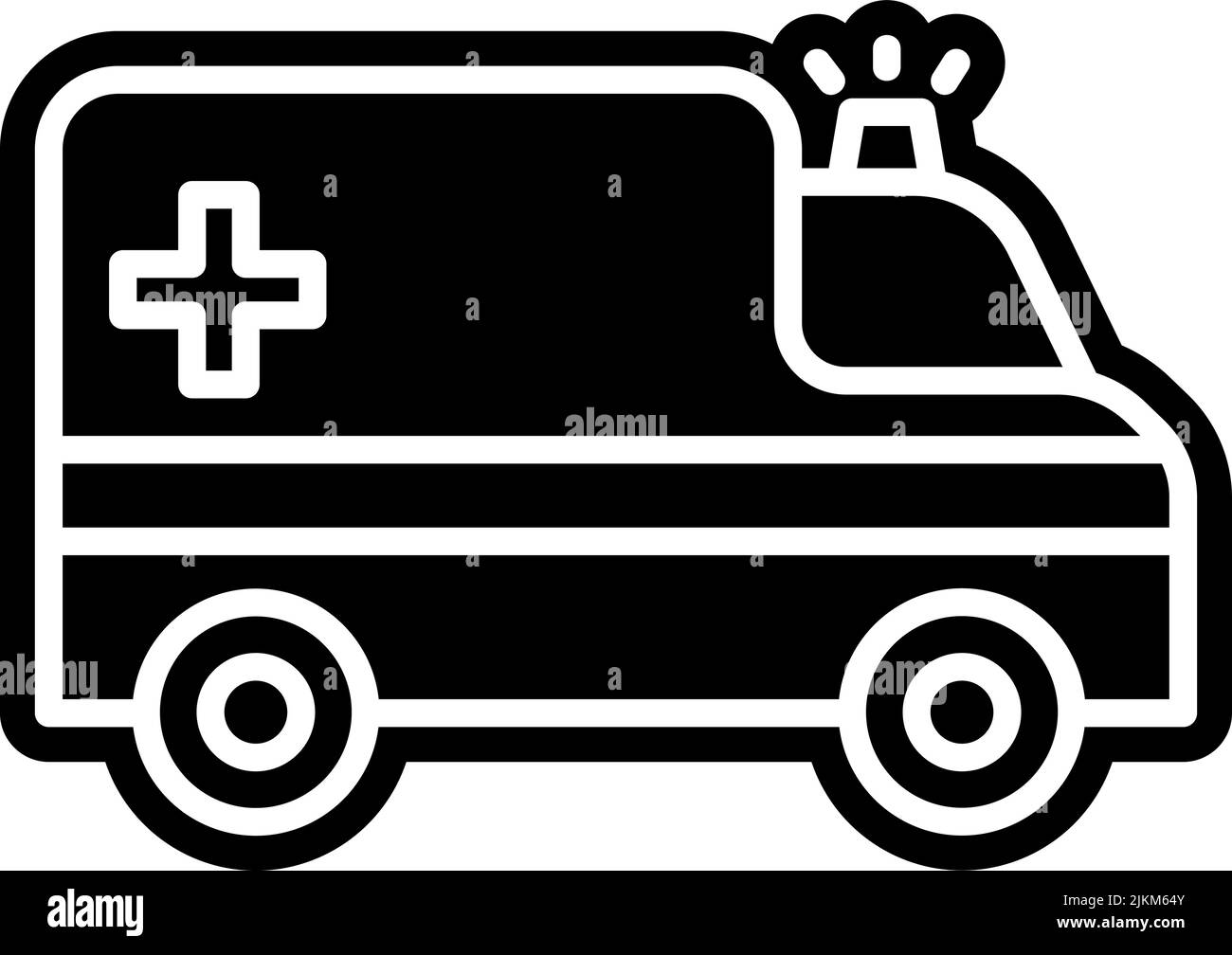 ambulance icon black vector illustration. Stock Vector