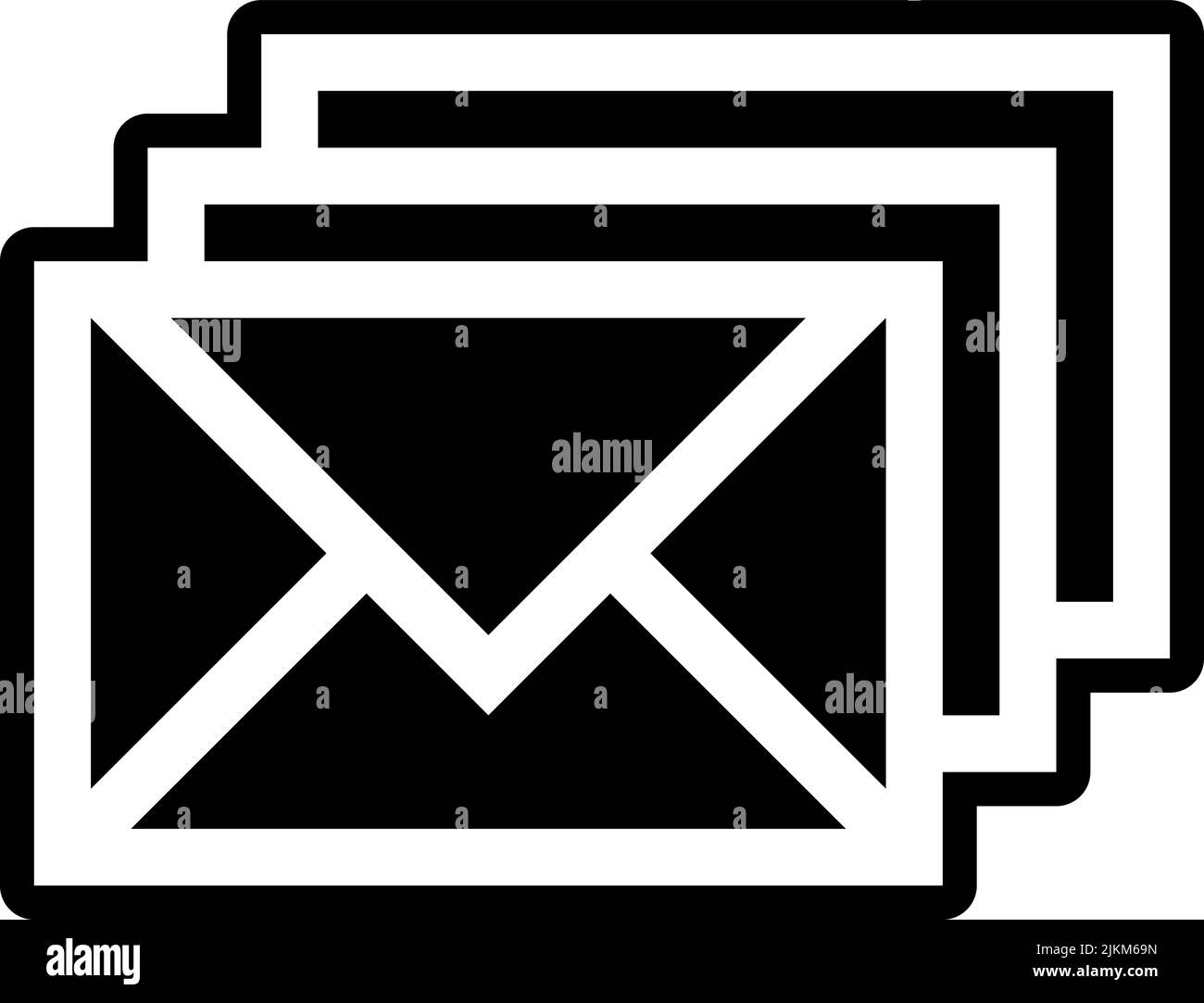 emails icon black vector illustration Stock Vector Image & Art - Alamy