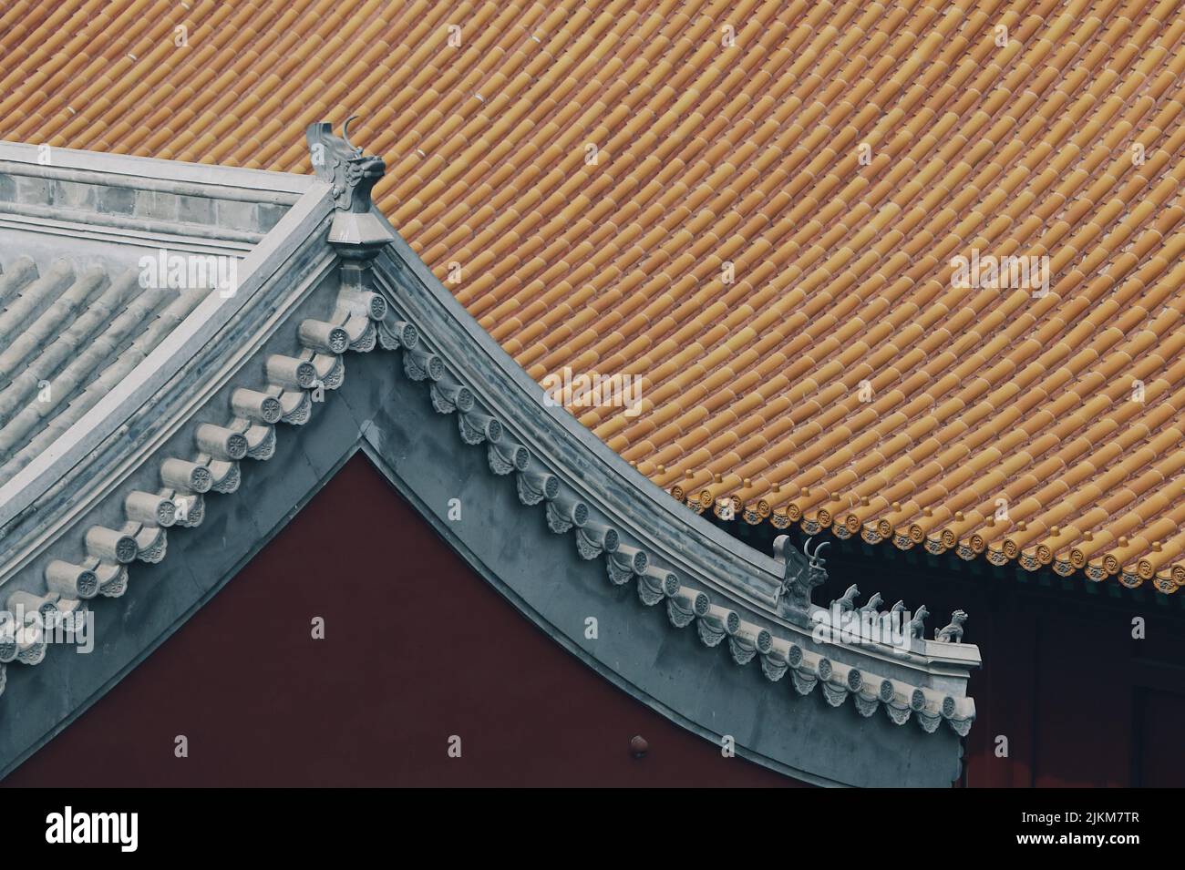 The roofs of Asian medieval temples with beautiful patterns Stock Photo