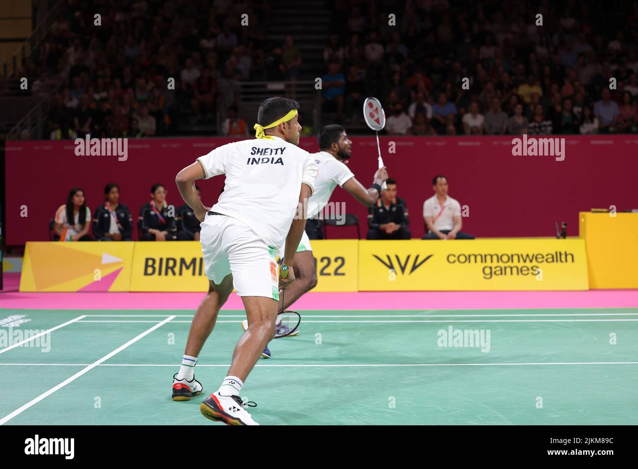 Birmingham, UK, 1st Aug 2022; Common Wealth Games; CWG 2022 Badminton Rankings Reddy and Shetty playing against Malaysia 