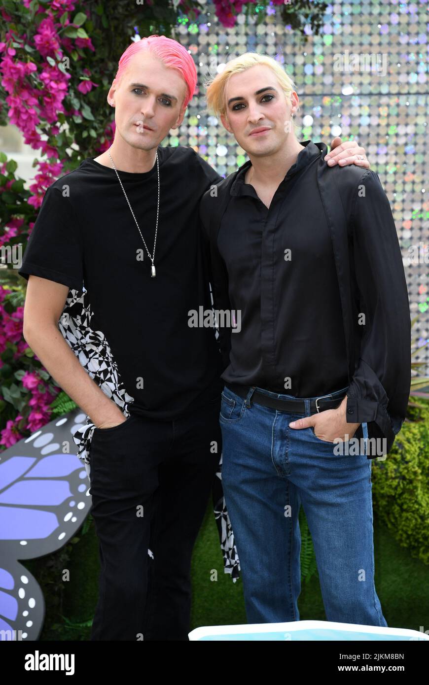 London, UK. 02nd Aug, 2022. August 2nd, 2022. London, UK. Gareth Pugh and Carson McColl at the opening night of This Bright Land by Gareth Pugh at Somerset House, London. Credit: Doug Peters/Alamy Live News Stock Photo