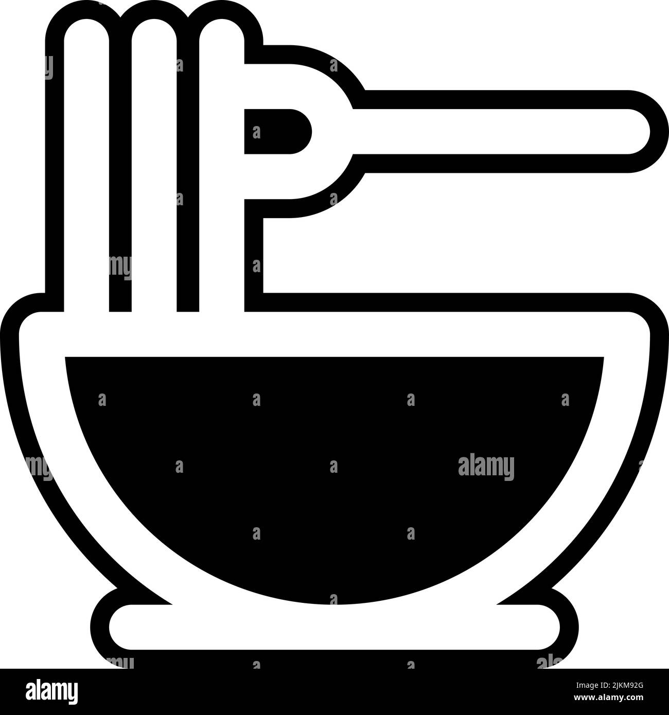noodles icon black vector illustration. Stock Vector