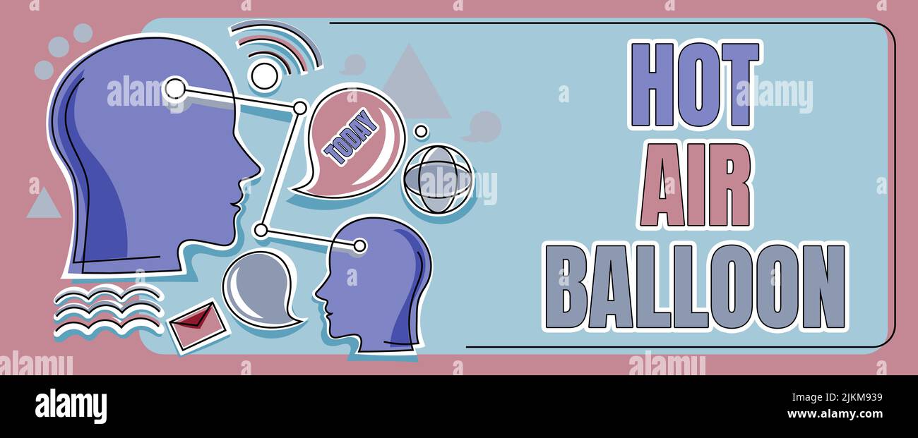 Conceptual caption Hot Air Balloon. Business approach Have a ride in the inside a basket flight