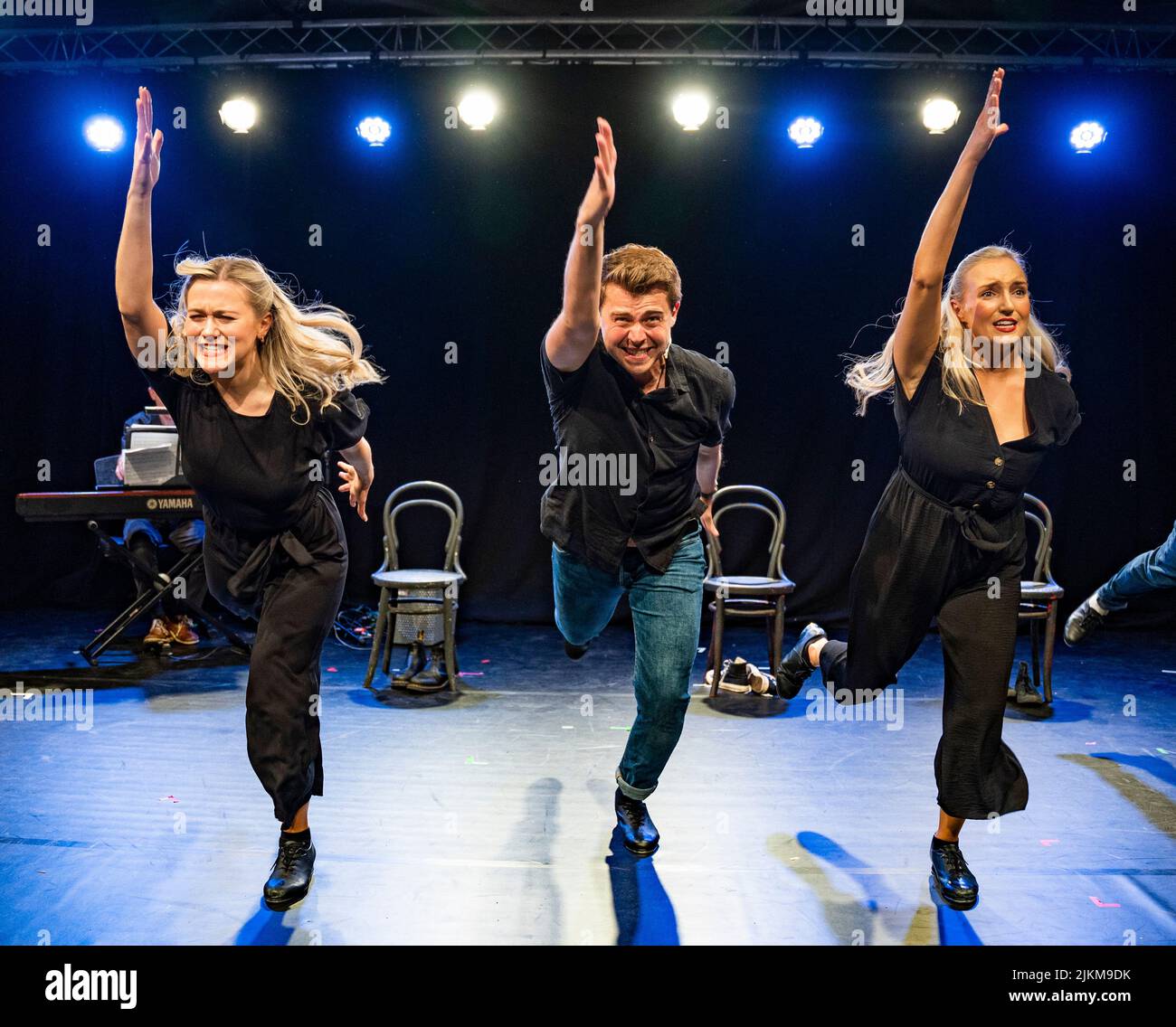 Edinburgh, Scotland, UK. 2nd August 2022. Performers  during a dress rehearsal for musical cabaret show I Wish My Life Was Like a Musical at the Gilded Balloon Patter Hoose as part of the Edinburgh Fringe festival 2022. The Comedic Musical revue reveals everything you could want to know not being a musical theatre performer.  Iain Masterton/Alamy Live News Stock Photo