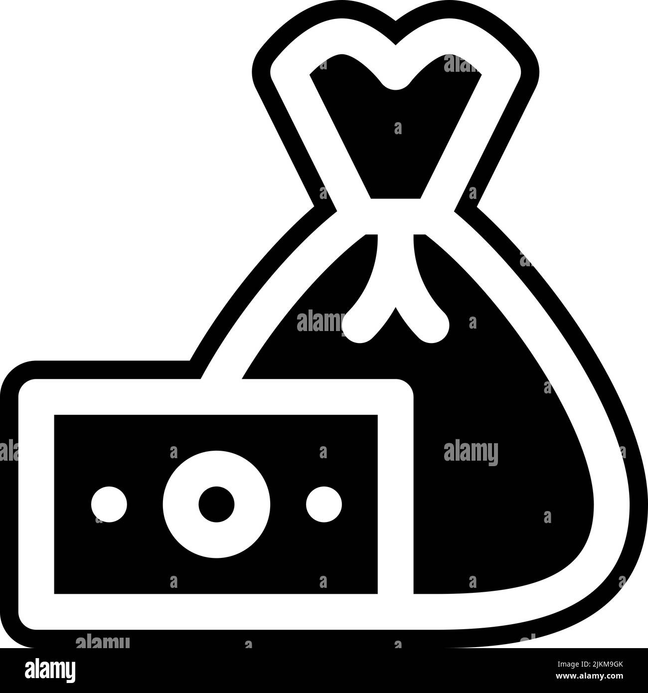 money bag icon black vector illustration Stock Vector Image & Art - Alamy