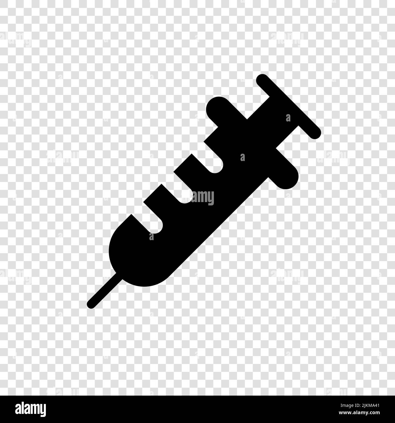 Syringe silhouette icon. Injection icon. Editable vector. Stock Vector