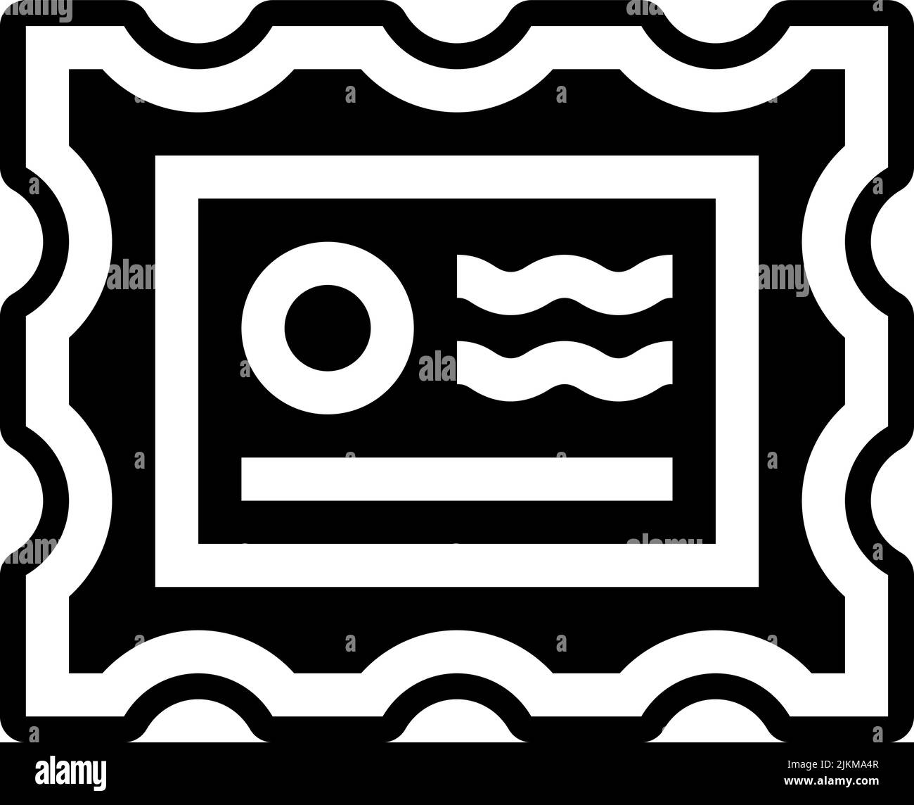 postage stamp icon black vector illustration Stock Vector Image & Art