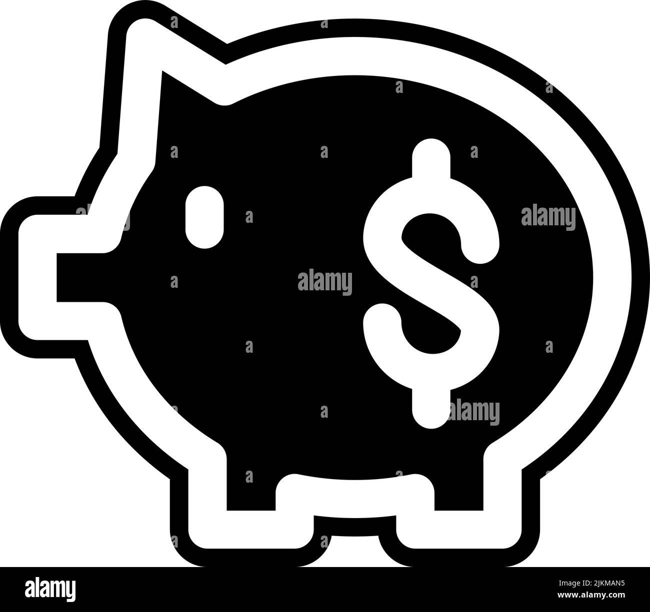 piggy bank icon black vector illustration Stock Vector Image & Art - Alamy