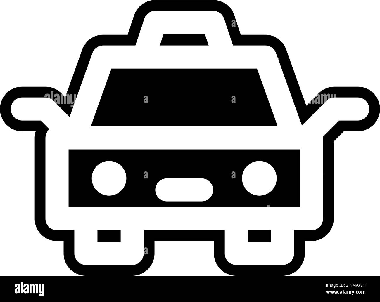 taxi icon black vector illustration. Stock Vector