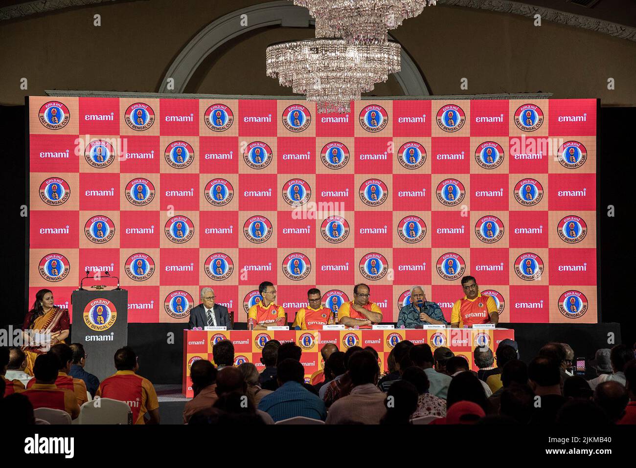 Kolkata, West Bengal, India. 2nd Aug, 2022. East Bengal Club, the century old heritage football club of India based in Kolkata join hands with Emami Group, a multi-crore business conglomerate at The Oberoi Grand Hotel. (Credit Image: © Amlan Biswas/Pacific Press via ZUMA Press Wire) Stock Photo