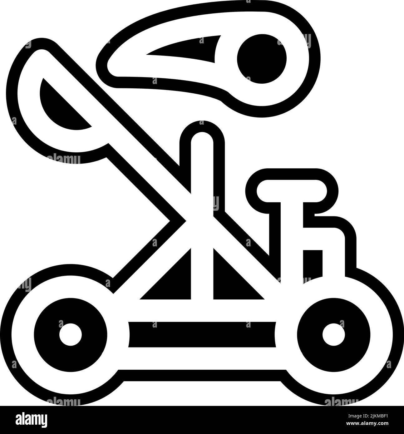 catapult icon black vector illustration. Stock Vector