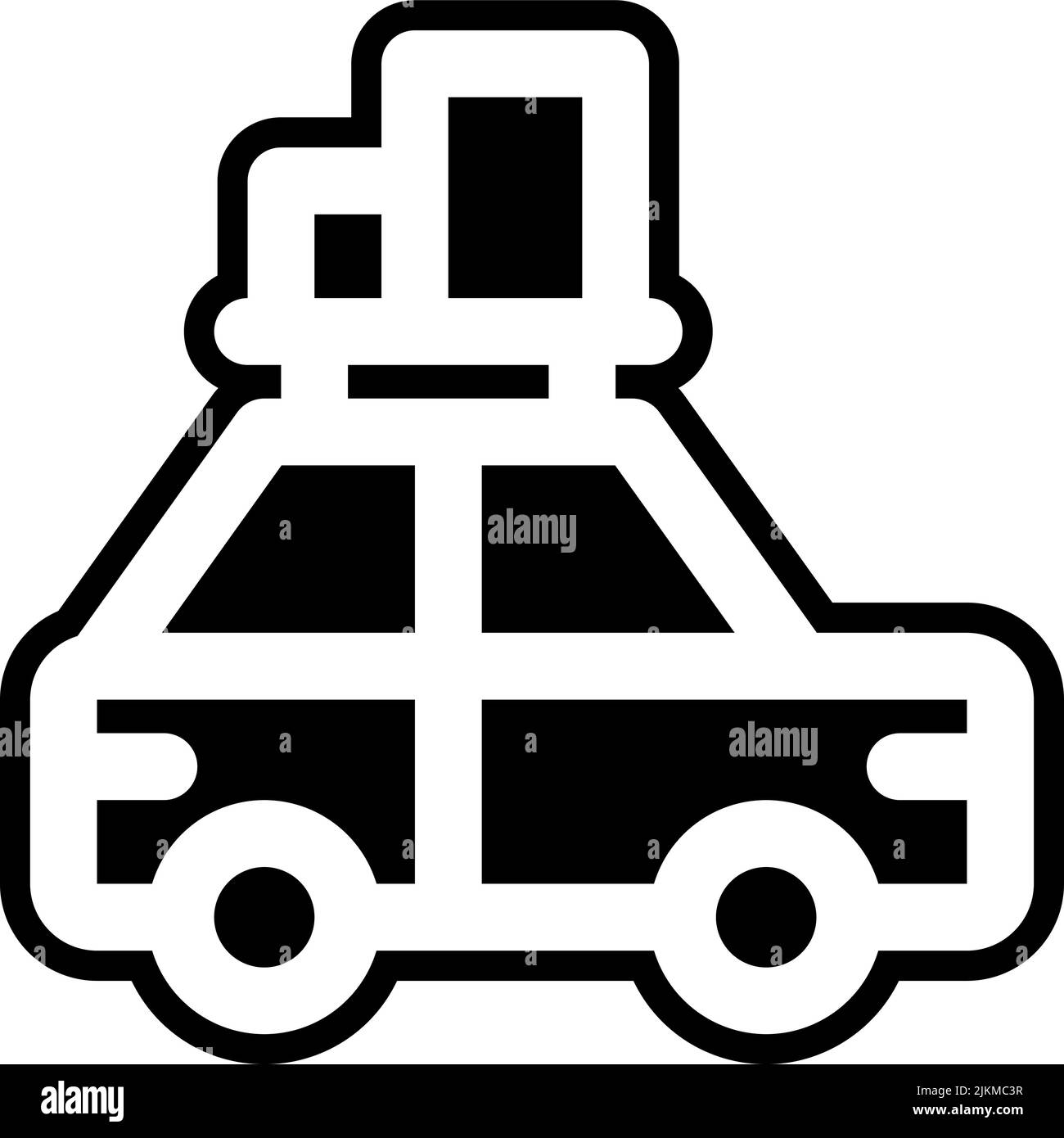 taxi icon black vector illustration. Stock Vector