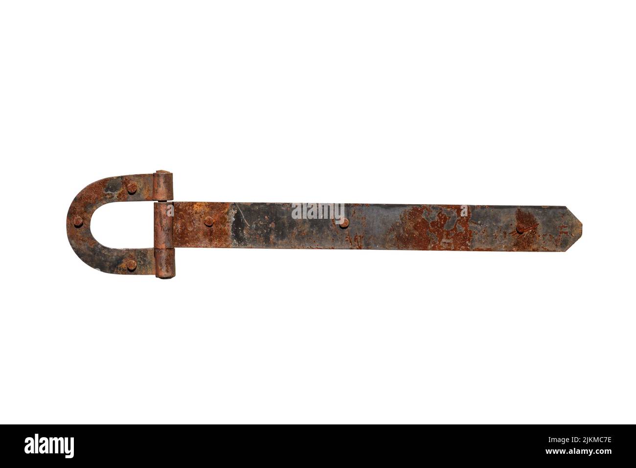 rusty metal hinge. Door hinge on a white background Stock Photo