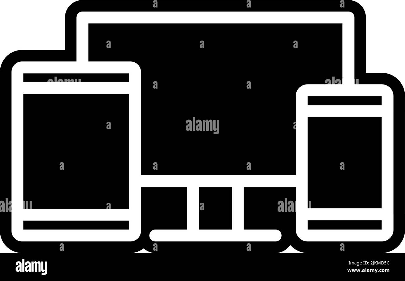 Responsive Design Icon Black Vector Illustration Stock Vector Image ...