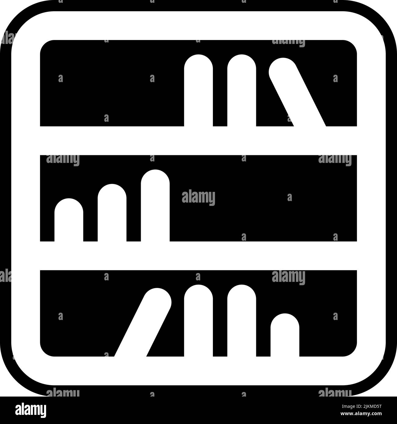 bookshelf icon black vector illustration. Stock Vector