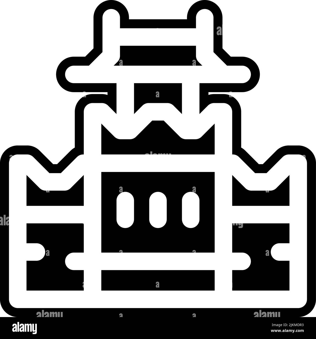 great wall of china icon black vector illustration. Stock Vector