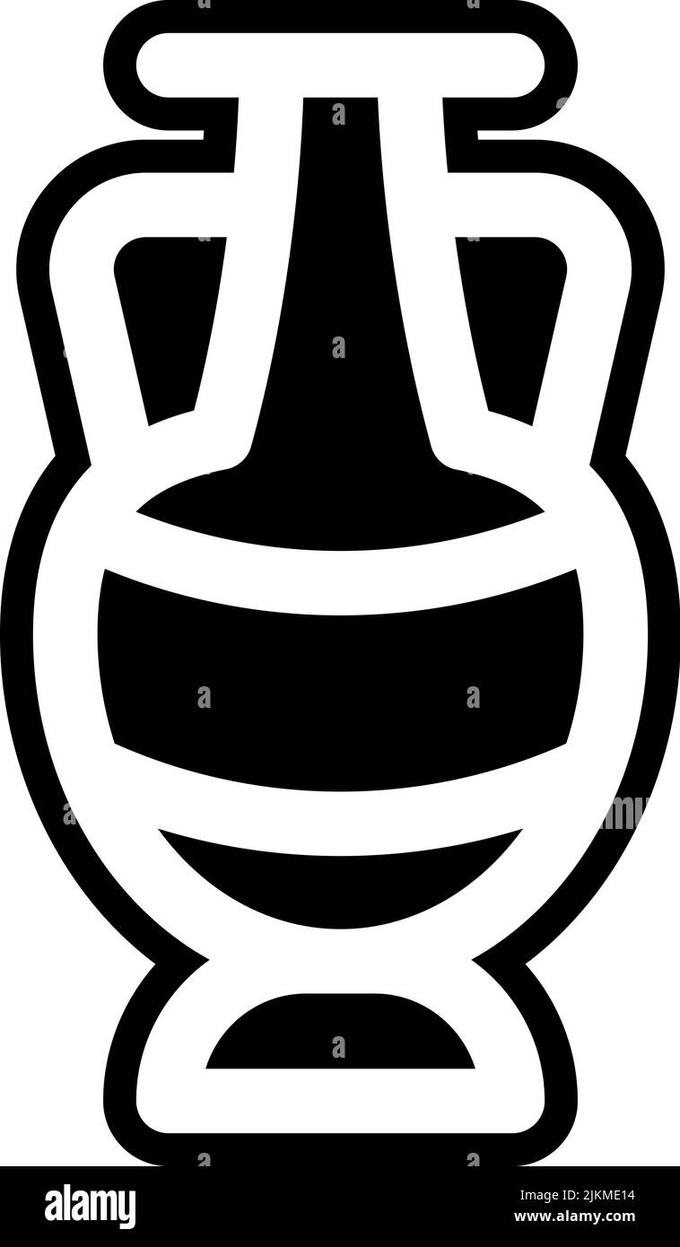 urn icon black vector illustration. Stock Vector