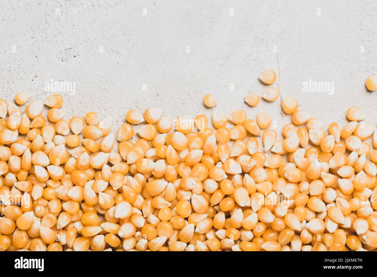 pile of corn kernels for popcorn, top view Stock Photo Alamy
