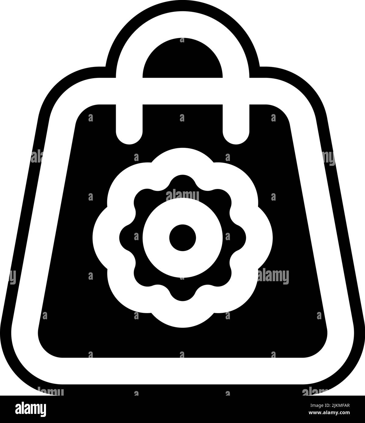 flower basket icon black vector illustration. Stock Vector