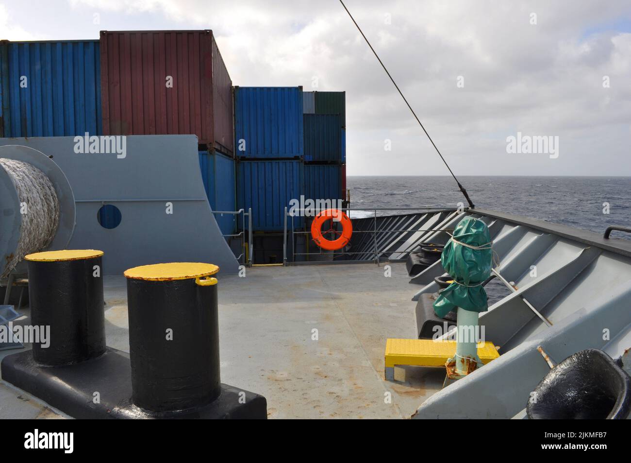 Container ship 's deck. Part of the vessel closeup Stock Photo Alamy