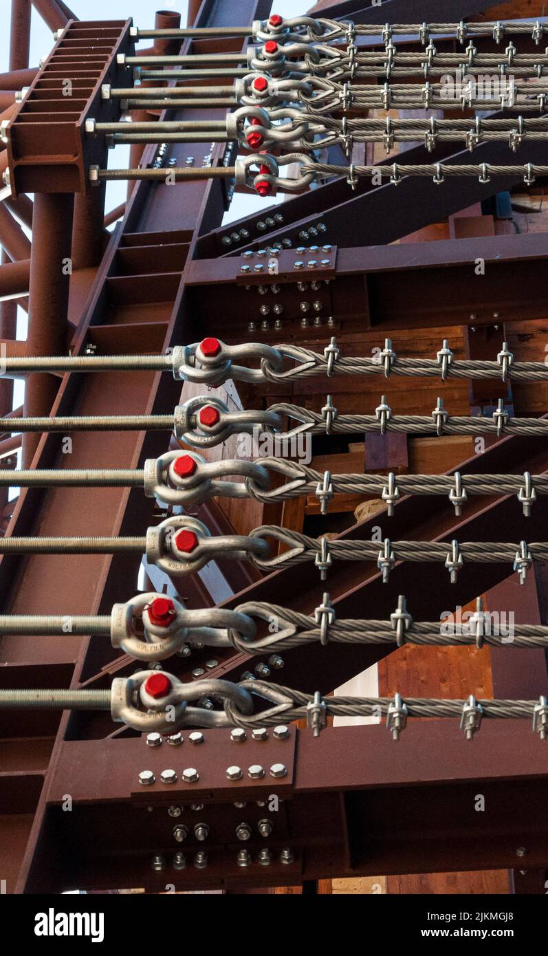 A low angle shot of an iron frame structure Stock Photo - Alamy