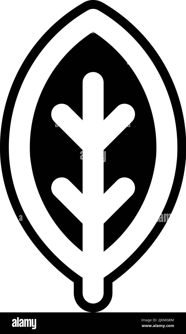 leaf icon black vector illustration Stock Vector Image & Art - Alamy
