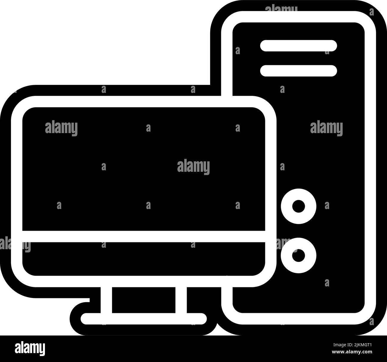 computer icon black vector illustration Stock Vector Image & Art Alamy