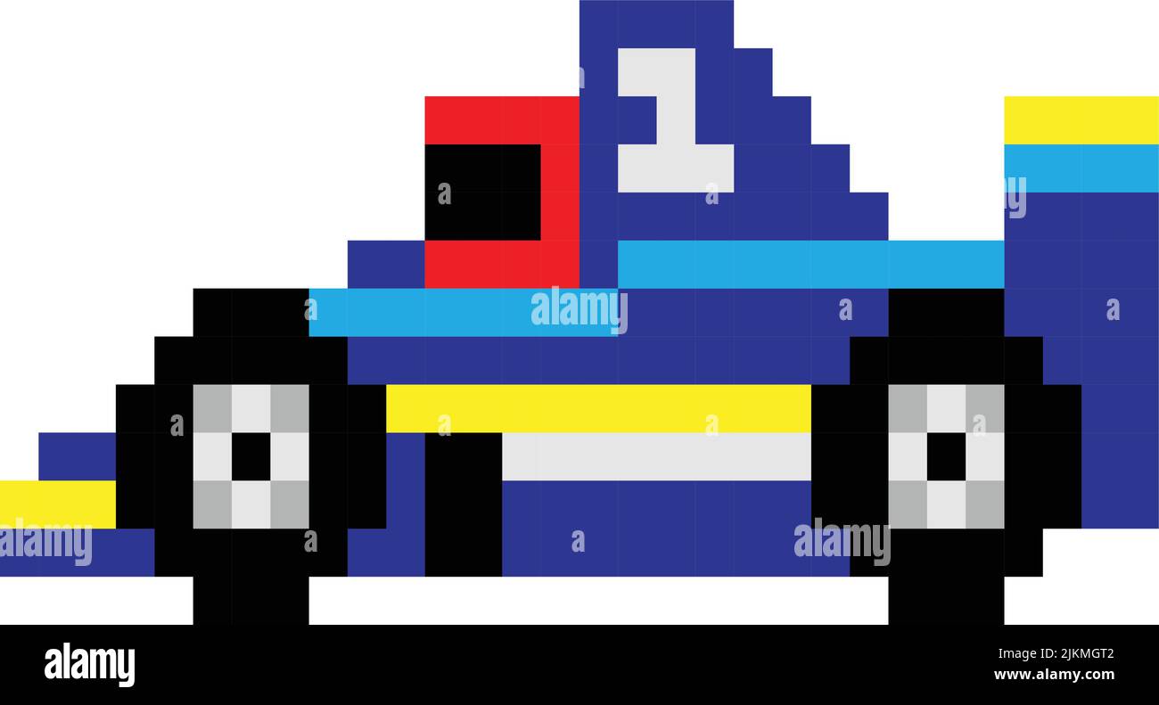 A Race car pixel art isolated on white background Stock Vector Image