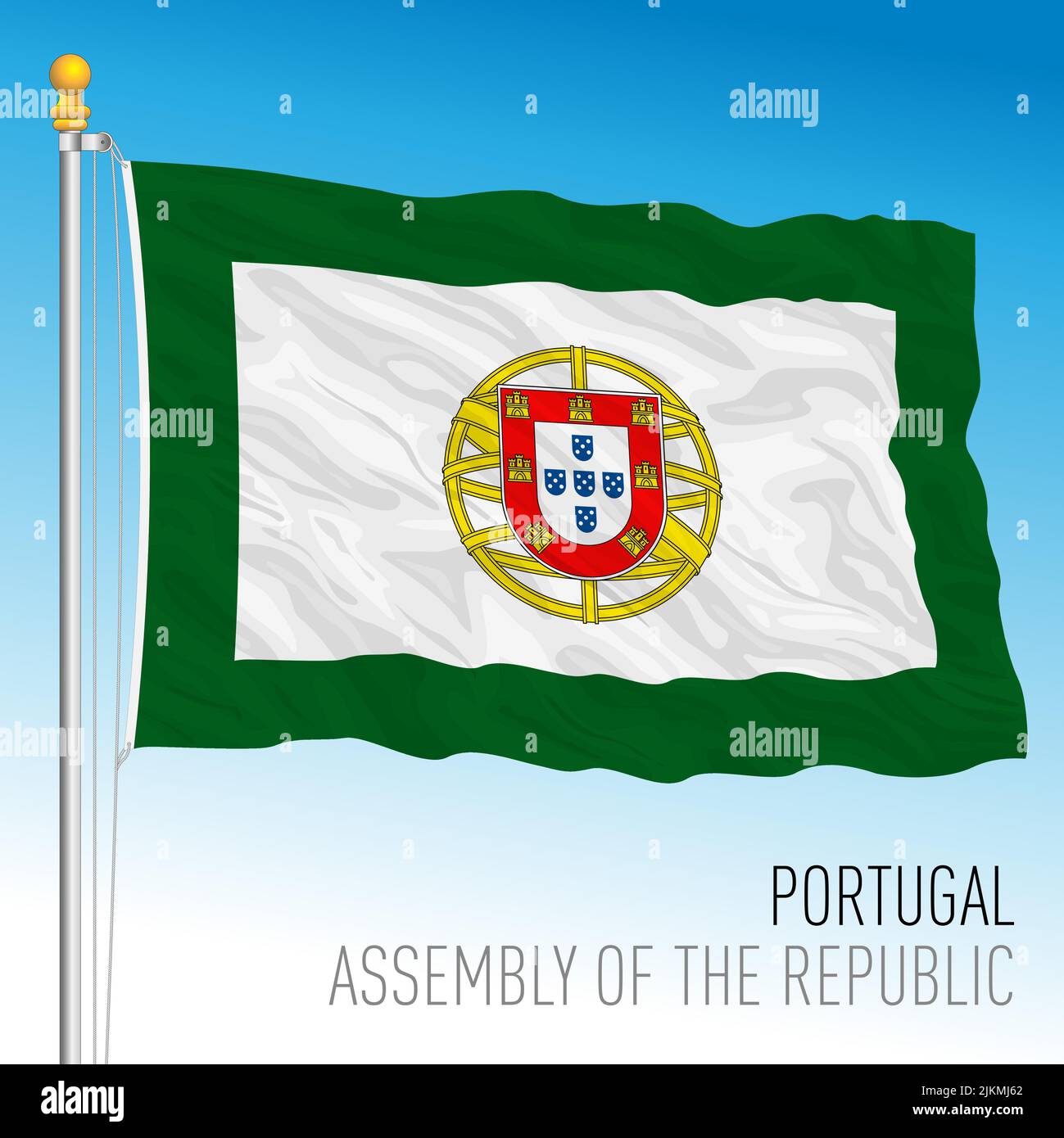 Portugal, Assembly of the Republic flag, European Union, vector illustration Stock Vector