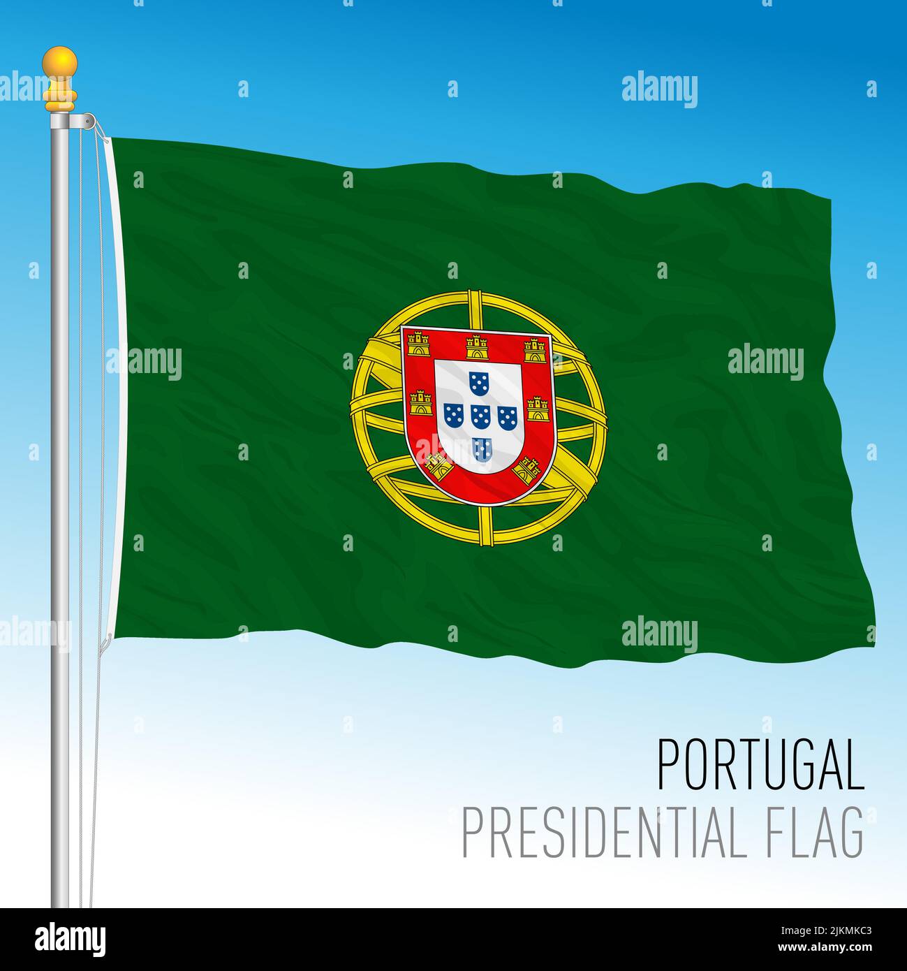 Portugal, Presidential flag, European Union, vector illustration Stock Vector