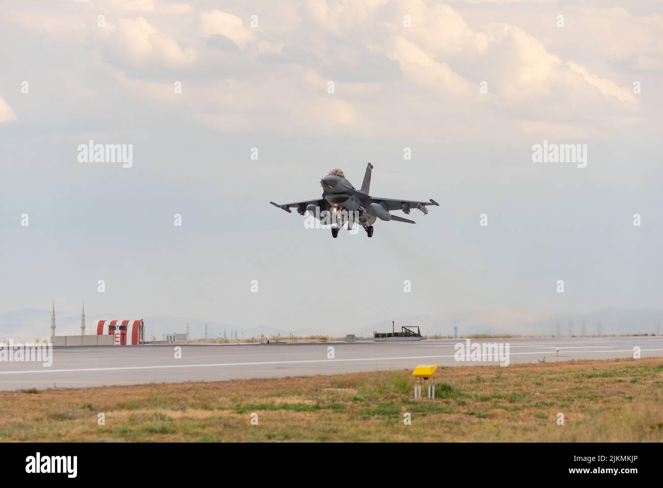 Konya, Turkey - 06.30.2022: Several F-16s from Turkish Air Force and several other allied air forces gather for a military exercise known as Anatolian Stock Photo