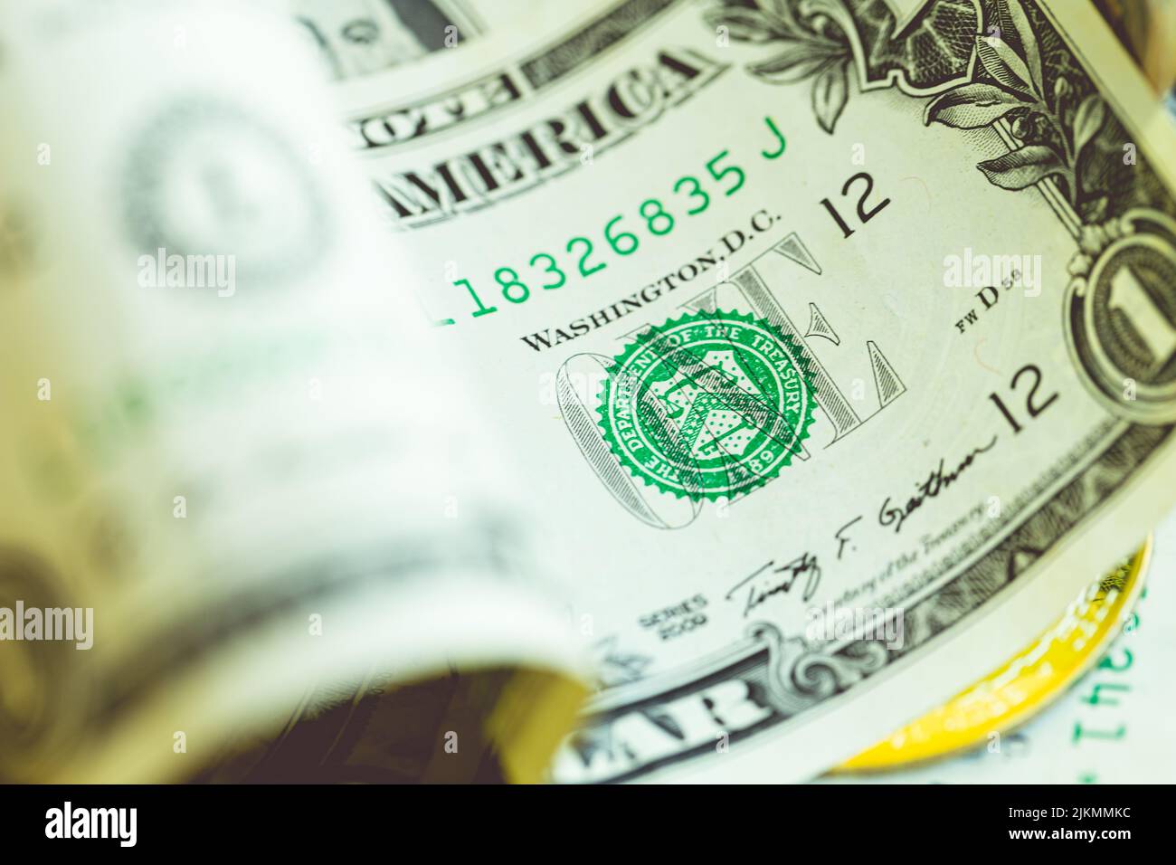 US dollar bills in closeup photography Stock Photo - Alamy