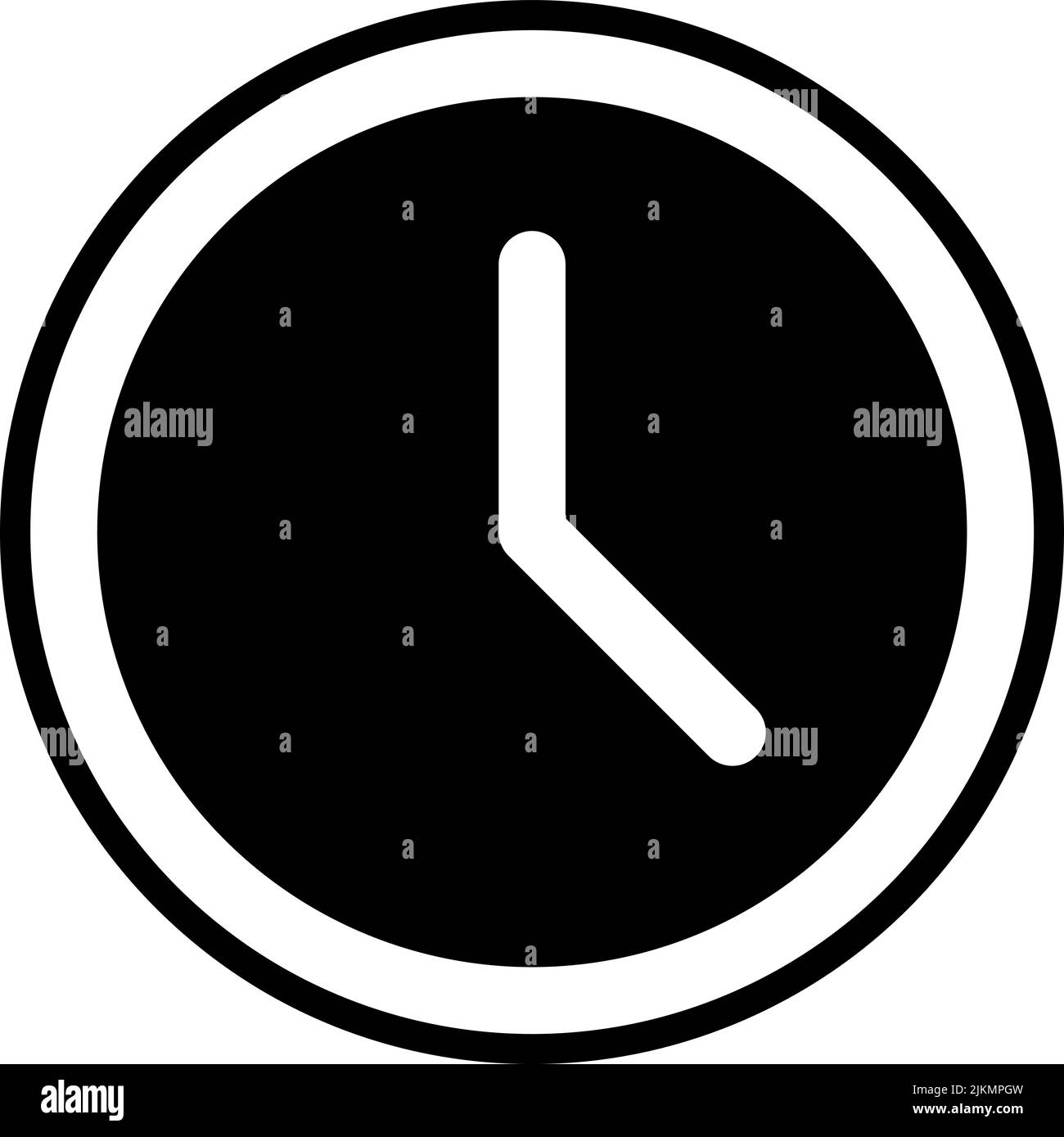 clock icon black vector illustration Stock Vector Image & Art - Alamy