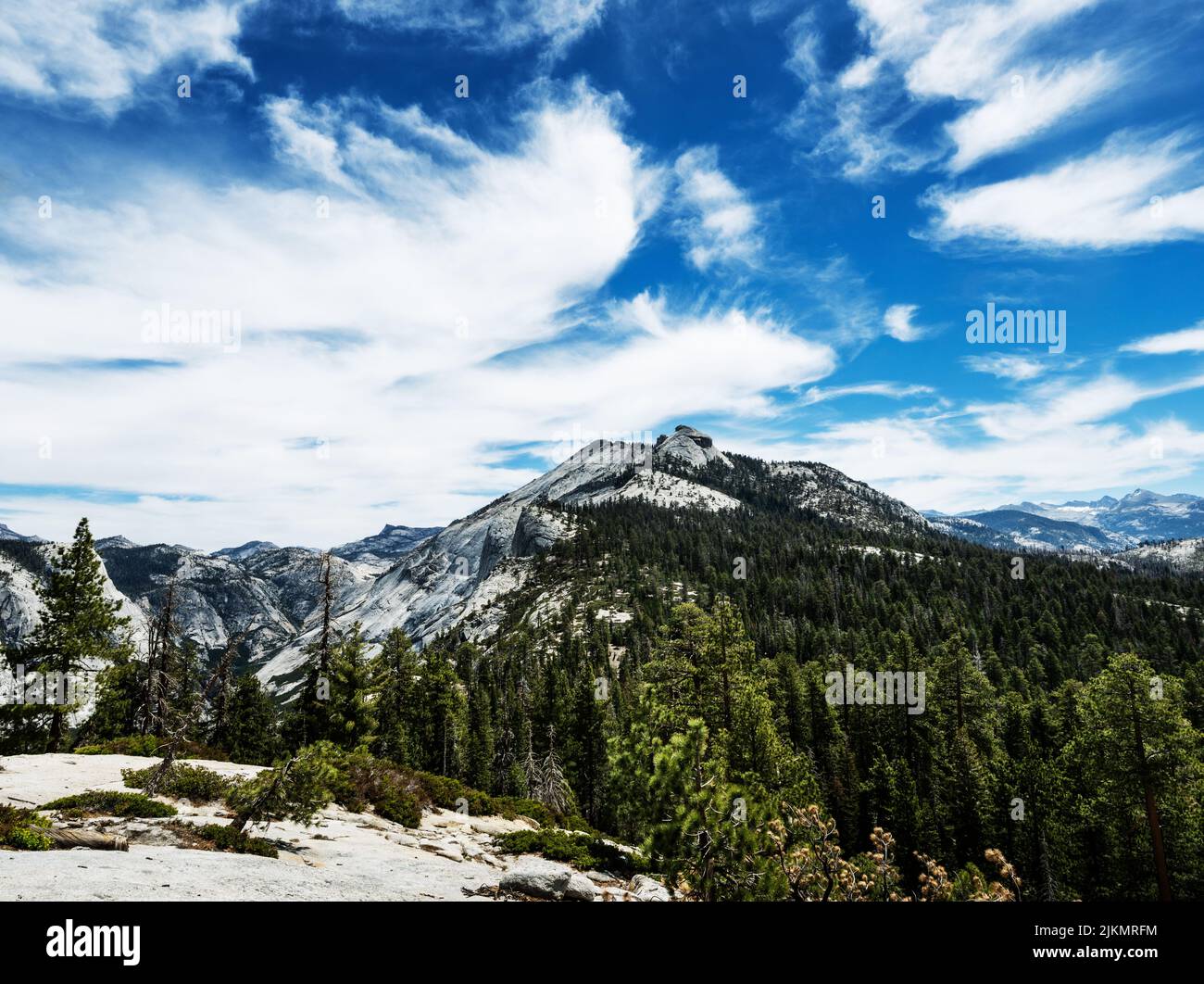 View from Half dome, Yosemite National Park, California Stock Photo