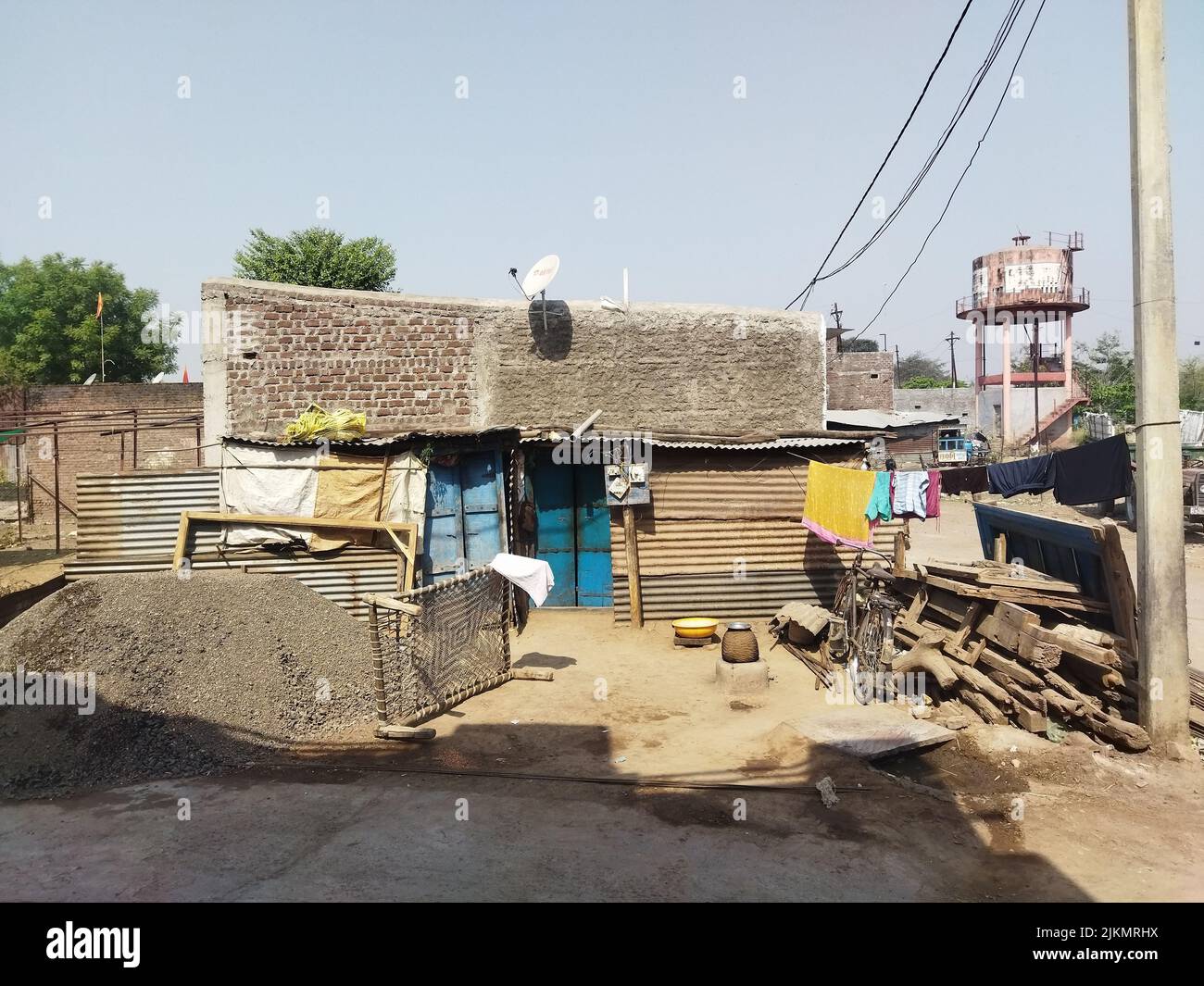 A makeshift house in Burhanpur, Madhya Pradesh, India Stock Photo
