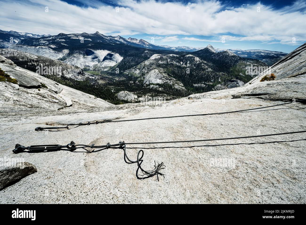 The Cables up Half dome, Yosemite National Park, California Stock Photo