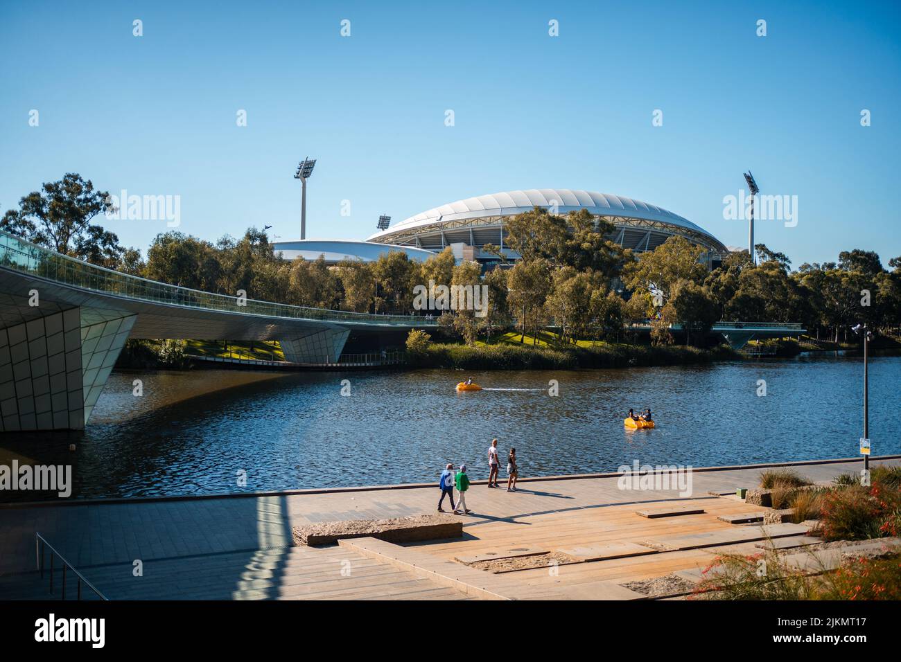 The Adelaide Oval and the river torrens in the middle Stock Photo Alamy