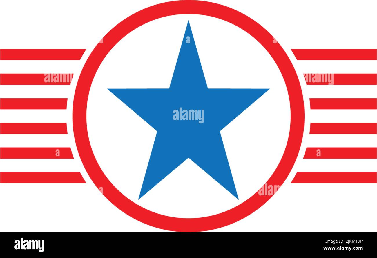 A company or brand logo of a blue star with red lines on a white ...