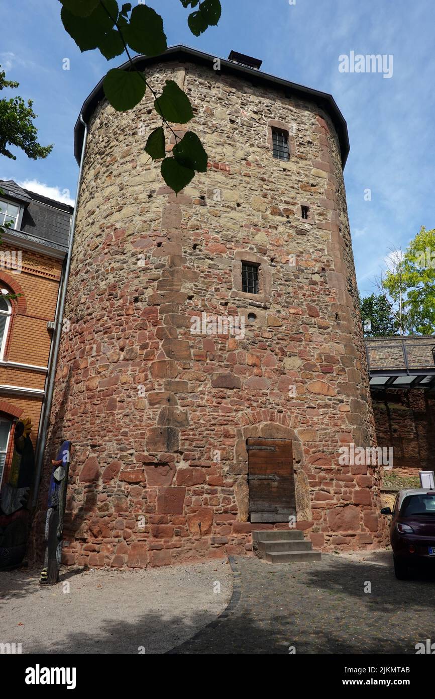 Dicker Turm - Teil der historischen Stadtbefestigung, Nordrhein-Westfalen, Deutschland, Euskirchen Stock Photo