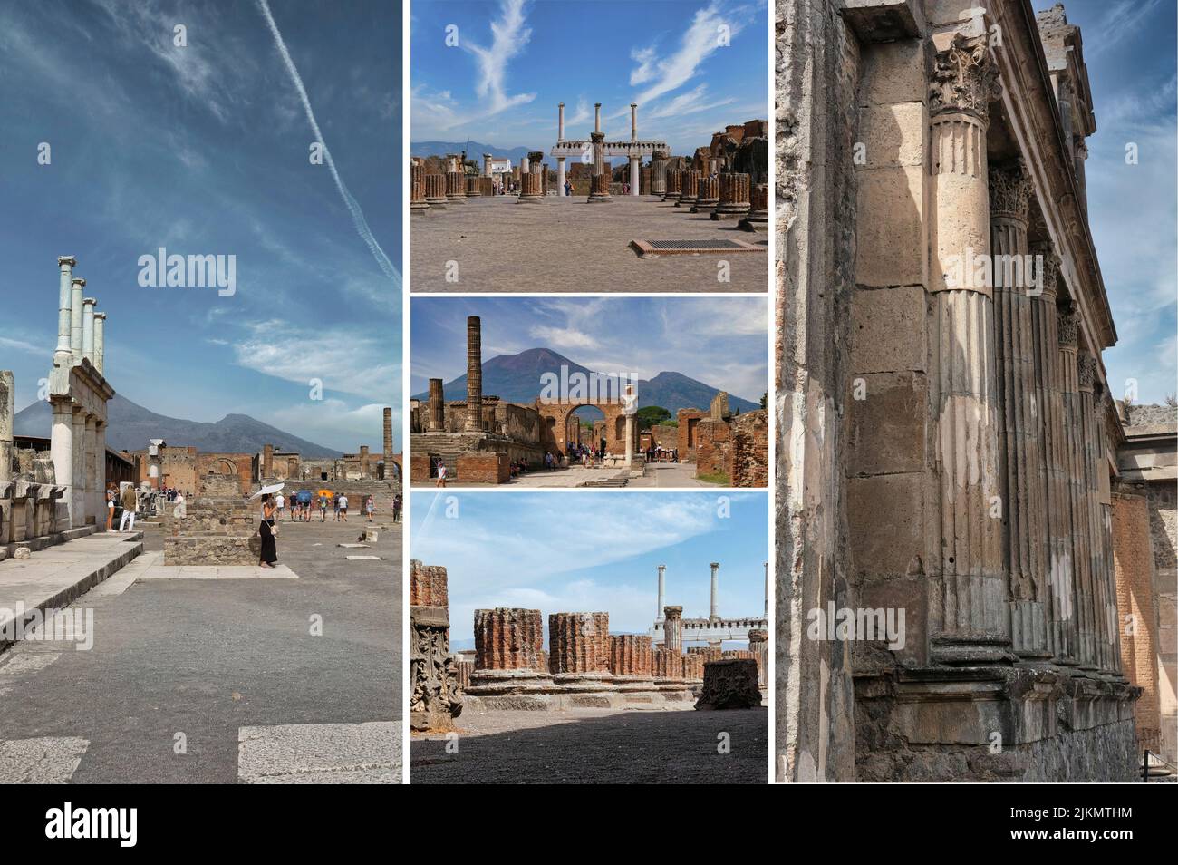 Forum of Pompeii destroyed by the eruption of the volcano Vesuvius Stock Photo Alamy