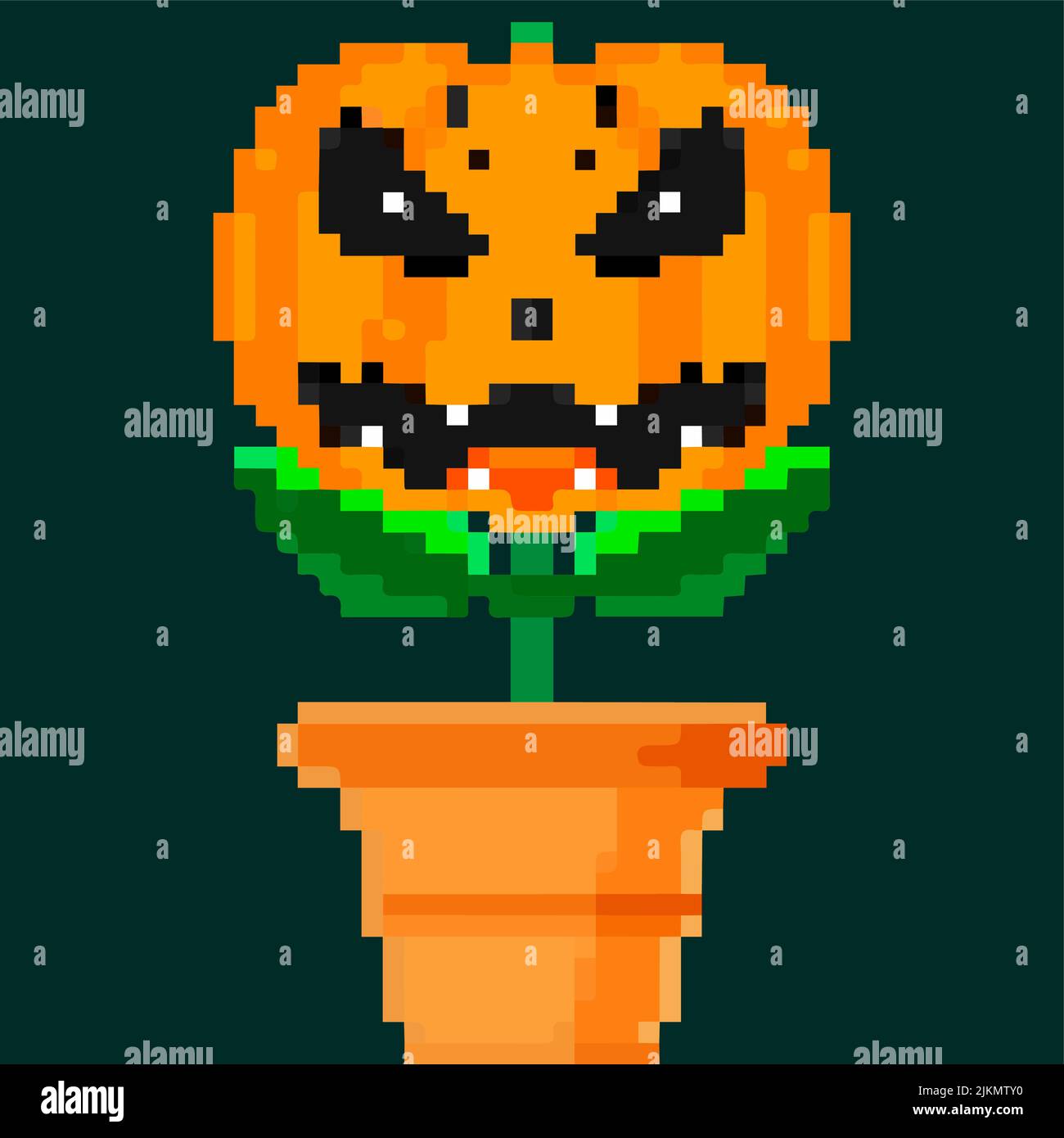 Jack olantern Halloween flower. Have a scary Halloween Devil Stock Vector