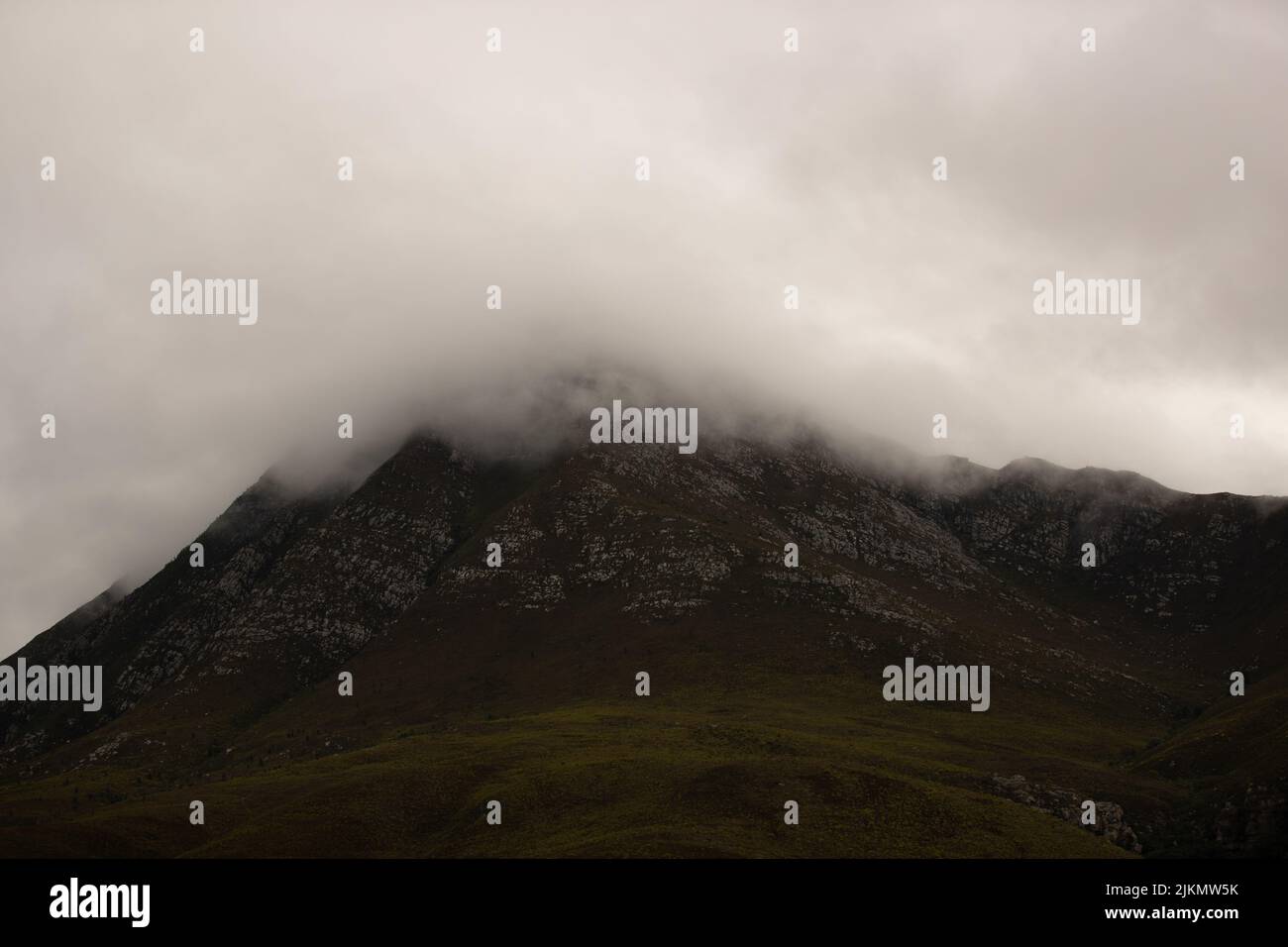 A misty mountain landscape in Cape Town, Africa Stock Photo