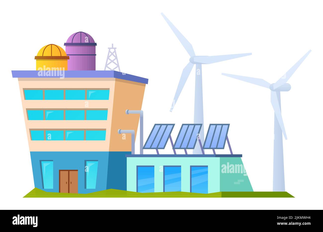 Green factory - modern flat design style illustration Stock Vector ...