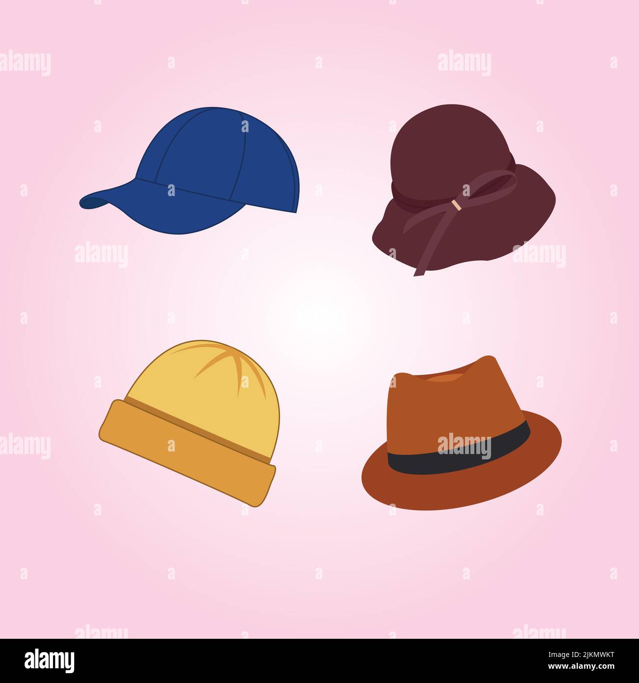Cap Hat collection Stock Vector