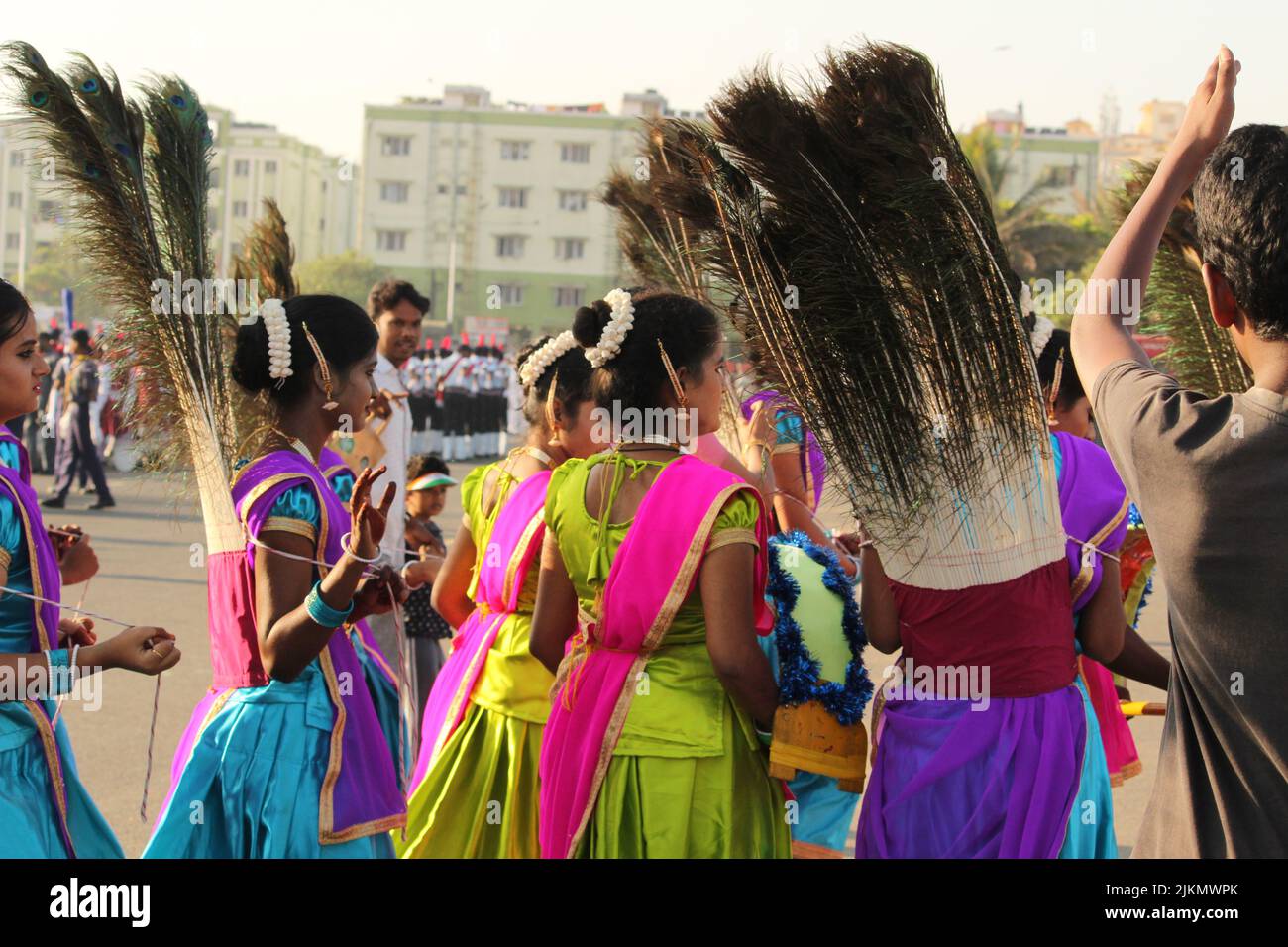 Chennai, Tamilnadu, India January 26 2020 School students wearing
