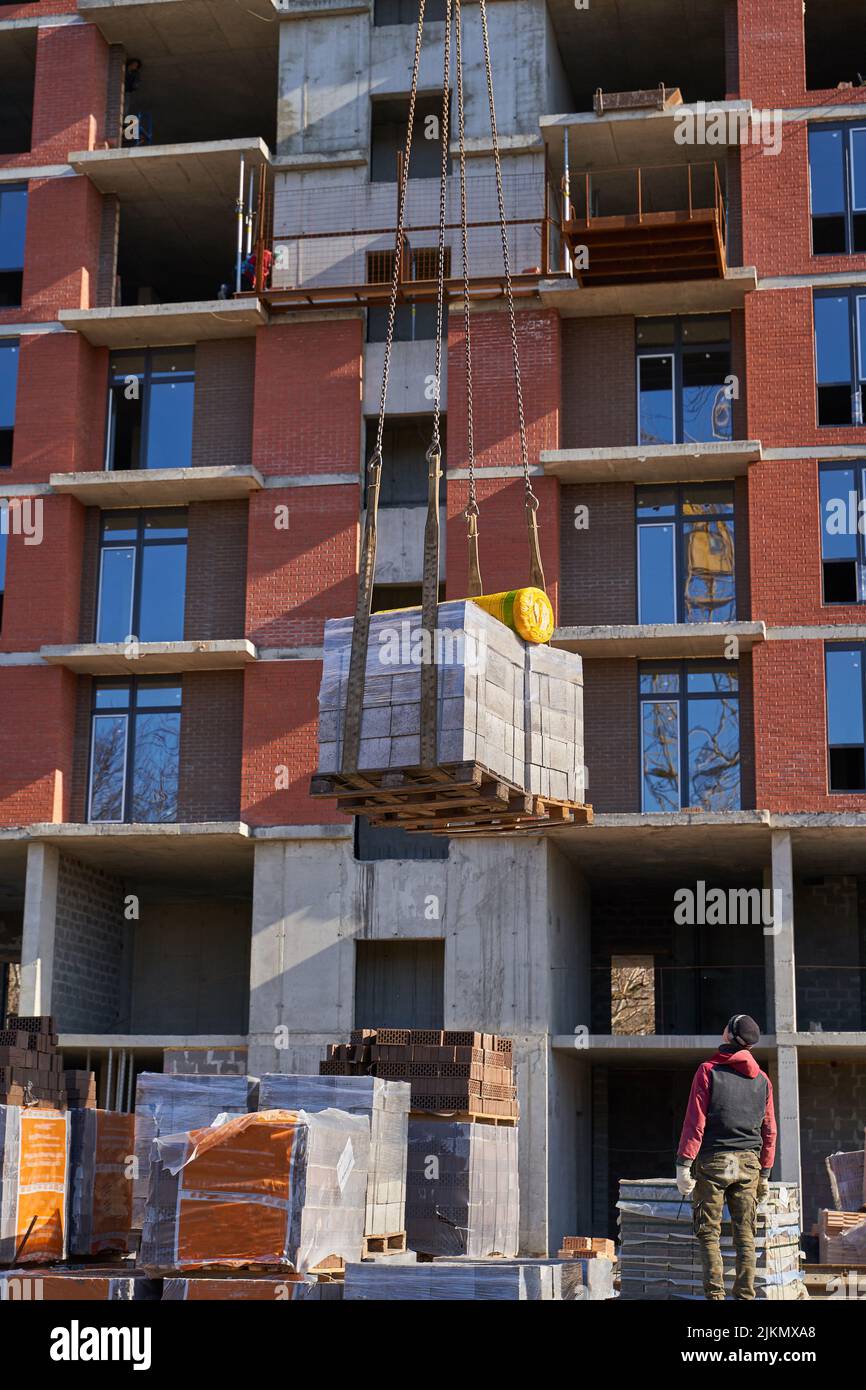 Construction site. High rise Building under construction. Construction