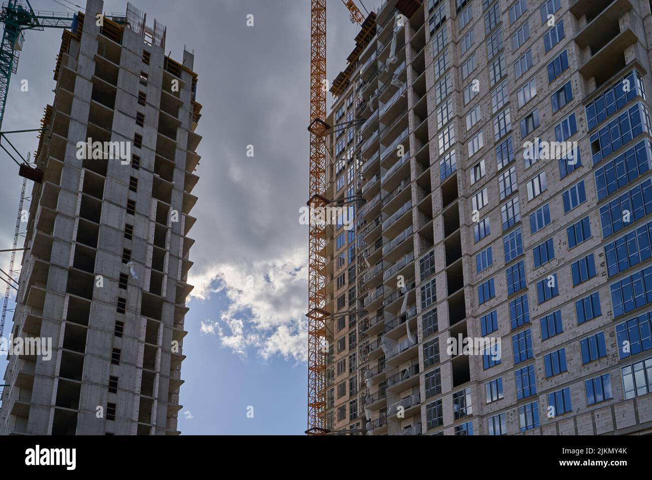 Construction site. High rise Building under construction. Construction