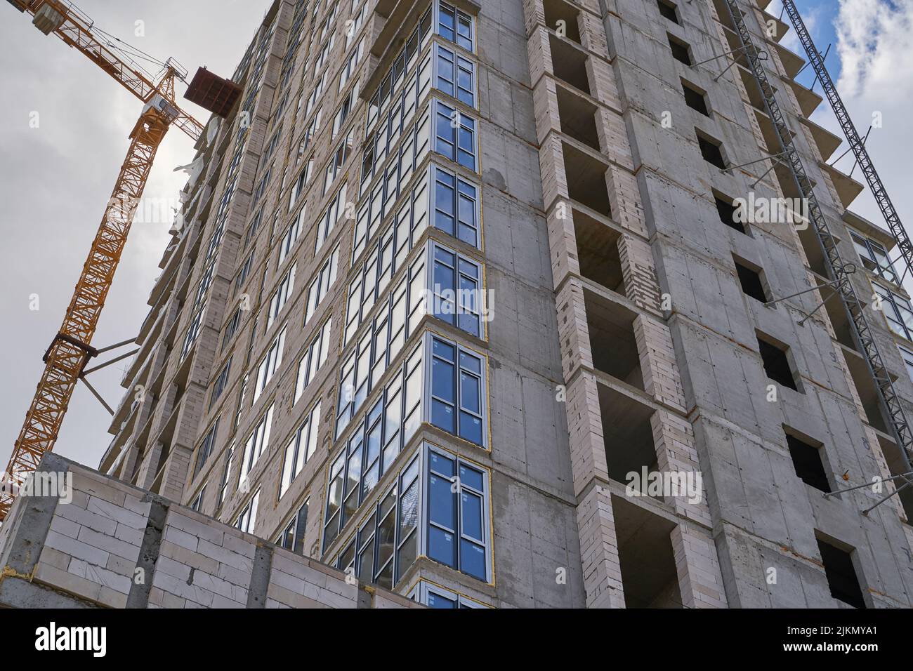 Construction site. High rise Building under construction. Construction