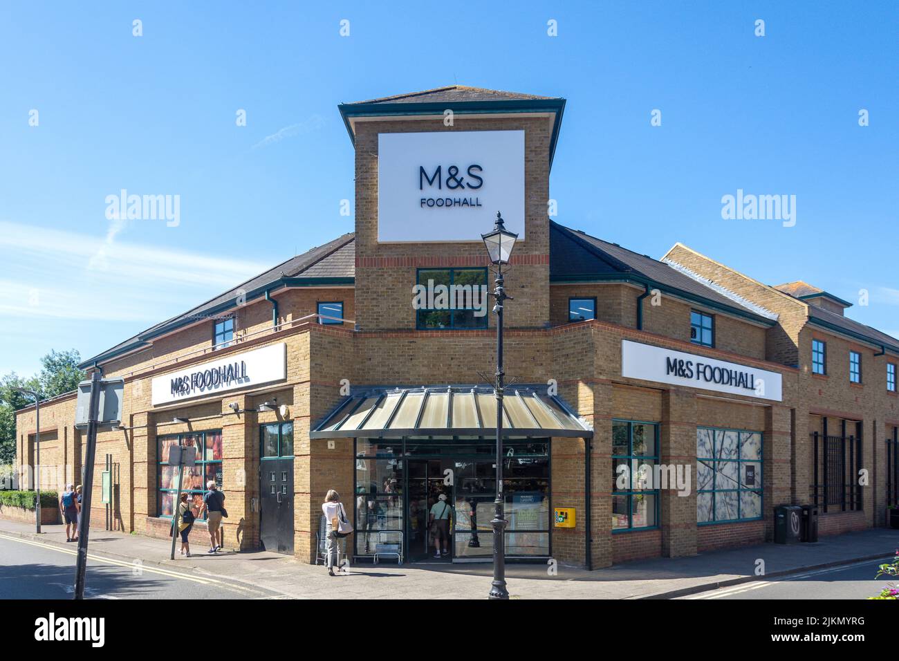 Entrance to M&S Foodhall, High Street, Rickmansworth, Hertfordshire, England, United Kingdom Stock Photo